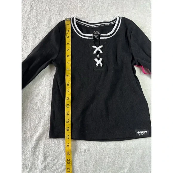 Justice Girl 2 Pc Set Teal Green Cargo Pants And Black BlouseSize M(10) NWT - Picture 7 of 11